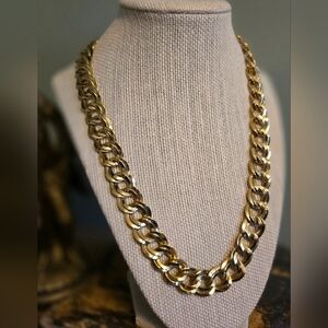 Vintage Monet Chunky Gold Plated Statement Chain Necklace